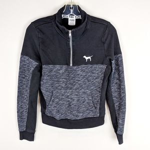 PINK Victoria's Secret | Black Gray Zip Top - E90